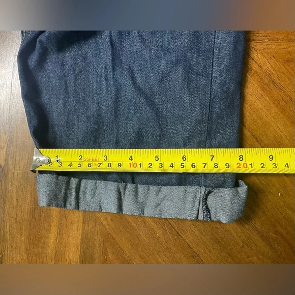 Vince. Dark Wash Lightweight Cropped Denim Jeans Cuffed Hem Luxe Size 12 - Picture 3 of 8